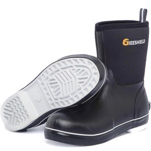 GIEESHIELD Mid-Calf Waterproof Insulated Rubber Boots with Steel Shank, 6mm